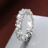 Venta Caliente Transfronteriza Moda Versátil Estilo Europeo y Americano Anillo Personalidad Cuadrado Irregular Banda de Anillo Pavimentada con Circonita Joyería