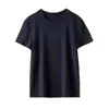 Camiseta de Manga Curta para Mulheres 2026 Novo Estilo Versátil Respirável Linho Tencel Amigo da Pele Confortável Gola Redonda Casual Manga Curta H032409