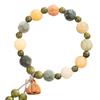 Agata de Grama d'Água Deus da Riqueza Raiz de Lótus Bodhi Pulseira Jade Branco Bodhi Feminina Segura Melhor Amiga Duobao Flor Rica Pulseira