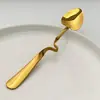 Cuchara de Postre con Forma de Corazón de Acero Inoxidable 304, Cuchara Creativa para Taza Colgante en Forma de V para el Hogar, Cuchara de Café Creativa con Forma de Corazón para Té de la Tarde en Restaurantes