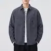 Estilo nuevo 2026, estética 'old money', camisa chaqueta de manga larga estilo retro americano de lino sintético, corte recto, holgada para hombre, versátil, marca de moda