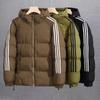Nueva Chaqueta Deportiva Casual Versátil con Capucha de Tres Rayas Estilo Coreano Engrosada de Moda para Hombre de Otoño e Invierno