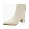 Dr. Preto. Botas Martens Femininas 2026 Nova Outono Retrô Bico Fino Metálico Botas Emagrecedoras Salto Grosso Botas Femininas Salto Alto Botas de Cano Curto