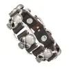 Pulsera Punk de Rivetes de Calavera Simple en PU para Hombres, Pulsera de Muñeca para Motociclista, Accesorios de Cuero con Personalidad, Venta al por Mayor Transfronteriza