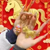 Chaveiro de Ouro Puro 999 "Fique Rico Instantaneamente", Pingente de Bolsa Dourada, Acessório Criativo para Bolsa, Decoração Pendente, Brinde Promocional