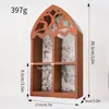 Prateleira de Parede de Madeira Multicamadas Rack de Armazenamento Transfronteiriço Rack de Exibição Rack de Cristal Decoração de Fundo Oco Artesanato para Casa