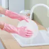 Luvas de borracha impermeáveis para limpeza espessadas domésticas de cozinha para mulheres lavar louça lavanderia tarefas domésticas borracha durável estendida espessada