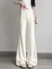 Pantalones deportivos acampanados grises para mujer, nuevo estilo otoño 2026, de cintura alta, adelgazantes, casuales, para petite, microacampanados, joggers