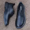 Outono 2026 Respirável Inverno Mais Veludo Novo Couro Genuíno Sapatos Masculinos Atacado Modernos Solado Macio Casual de Negócios Trabalho Formal Sapatos de Couro