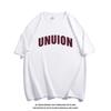 Camiseta de manga corta con hombros descubiertos de algodón blanco de alta calidad para mujer, top de verano americano de media manga suelta de alta calidad, ropa para parejas
