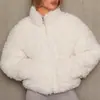 Outono e Inverno 2025 Roupas Femininas Europeias e Americanas Transfronteiriças Amazon Novo Cardigan Acolchoado Jaqueta Curta Jaqueta de Lã de Cordeiro Feminina
