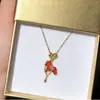 Novo Colar Pingente Esmaltado Estilo Chinês para Mulheres, Estilo Nacional, Luxo Leve, Sensação de Alto Padrão, Temperamento Vintage, Pingente de Moda Esmaltado, Corrente para Clavícula