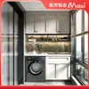 Foshan Gabinete de Lavandería de Aluminio Honeycomb Personalizado para Toda la Casa Combinación Doble Integrada para Máquinas Compañeras Almacenamiento de Balcón Gabinete de Almacenamiento Fábrica