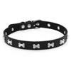 Oye Dulce Cool Sexy Cuero Hueso Collar Gargantilla Cadena Clavícula Nicho Hip-Hop Metal Remache Collar