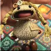 Encantador perrito peludo con la lengua fuera, llavero para bolso, colgante de dibujos animados natural, semillas de terapia de sonido curativas, popular en zonas escénicas, amuleto divertido y adorable