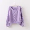 Comercio exterior europeo y americano otoño e invierno nuevo suéter de punto holgado con cuello redondo trenzado, suéter de punto para mujer estilo casual