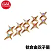 Aleación de Titanio G23 Dorado Doble Estrella Rosca Interna Incrustados de Zirconia Aretes para Oreja Labret Joyería para Piercings Accesorios Cabezales de Repuesto