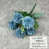 Flores artificiales: Crisantemo de bola de 5 cabezas, pequeño ramo de flores artificiales, crisantemo para decoración del hogar, accesorios de diente de león, adornos para decoración de bodas, flores artificiales compactas