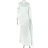 Vestido elegante de color liso para mujer, estilo europeo y americano, transfronterizo, sencillo, ajustado, bodycon, con mangas cortas, cuello alto y tirantes de corbata