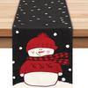 Toalha de mesa com estampa de floco de neve de Natal Toalha de mesa de linho com boneco de neve de Natal Decoração de mesa para festa de fim de ano Toalha de mesa tapete atacado