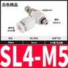 Conector de Tubería de Aire Neumático Cilindro Blanco Válvula de Mariposa Reguladora de Velocidad Sl6/8/10/12-M5/01/02/03/04 Corte