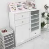 Vitrina sencilla para exhibición de arte de uñas, gabinete para esmalte de uñas, gabinete de almacenamiento para esmalte en gel, almacenamiento de tipo cajón de pie