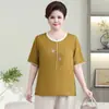 Roupas Femininas de Luxo Plus Size para Mulheres Gordas Tamanho Extra Grande Roupas de Verão para Mães Camisetas de Manga Curta para Mulheres 2026 Novidades Tops Blusas Roupas de Vovó