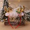 Decoraciones navideñas diadema de hebilla de cabeza de campana de asta esponjosa diadema accesorios para la cabeza fiesta infantil fiesta disfraz