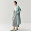 Cárdigan de punto de cachemira, holgado y largo, versátil, prenda exterior de estilo francés, simple, adelgazante, súper suave, abrigo moderno