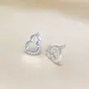 Brincos de Abóbora Ice Crushed S925 Prata Esterlina/Latão para Mulheres, Tarraxas de Abóbora Estilosas e Modernas, Acessórios de Orelha Elegantes Estilo Ins