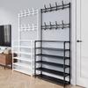 Rack de sapato e chapéu simples de alta venda no comércio exterior transfronteiriço, rack de sapato multifuncional, rack de montagem, rack de sapato integrado com cabide para sala de estar