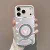 Capa Borboleta Rosa Adequada para iPhone 17 Pro, Apple 16 Pro Max, Capa com Suporte Girly 15, 14 Pro Tendência
