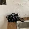 Bolsa Pequena Quadrada Estilo Ins, Formato de Lancheira, para Mulheres, Bolsa de Mão Moderna com Bolinhas, Pequena Bolsa Tote, Popular Este Ano, Transfronteiriça