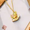 Collar Colgante de Unicornio y Pegaso Esmalte Dorado Caliente de Venta en Vivo Colgante de Caballo del Zodiaco Cadena para Clavícula para Mujeres
