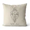 Cojín Floral Estilo Francés, Cojín de Sofá de Alta Gama para Uso Doméstico, Cojín para Sala de Estar y Mesita de Noche, Funda de Cojín Extraíble y Lavable