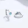 Pendientes redondos de piedra para mujer, verano, plata de ley 925, moda, redondos, turquesa, pendientes de moda, simples, combinan con todo, estilo ins, joyería para orejas