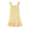 Vestido Retro de Estilo Francés con Estampado de Cuadros Dulce, de Encaje, con Cordones, Volantes, Manga Corta y Ribete de Encaje, con Cintura ceñida para Mujer