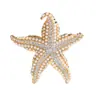 Broche de estrella de mar con perlas y explosiones transfronterizas, moderno, sencillo, brillante, con diamantes de imitación, para fiesta, accesorios de vestir