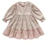 Conjunto de Cardigã Rosa de Tricô Estilo Coreano com Saia Floral para Meninas 2026 Novo Conjunto de Duas Peças Outono para Crianças Pequenas