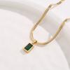 Collar de Acero de Titanio con Diamante Verde Nuevo 2024 de Celebridad de Internet Modelo Hot Cadena de Clavícula para Verano para Mujer Lujo Accesible que No se Desvanece Nicho de Alta Gama
