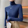 Camiseta interior con cuello de pelo para mujer, adelgazante, otoño e invierno, estilo nuevo, suéter interior, top de cuello alto, jersey ajustado, suéter suave y pegajoso