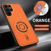 Adequado para capa de celular Samsung S26Ultra, A57 textura de couro tecnológico, A37 capa de negócios magnética, S25FE capa protetora anti-queda