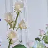 Flor Artificial de Campana de 2 Ramas Flor de Campana Campanilla Lirio del Valle Violeta Trompeta Flor Colgante para Techo de Salón de Bodas