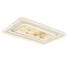 Luminárias Luxuosas e de Alto Padrão, Luminária de Teto para Sala de Estar com Design Retangular, Borda de Cristal de Gelo, Luminária de Hall de Espectro Completo