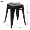 Banqueta baixa de ferro empilhável armazenamento banqueta quadrada cor aço inoxidável banqueta pequena metal estilo industrial cadeira infantil para exterior com encosto