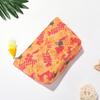 Bolsa de cosméticos de lona de gran capacidad, neceser de tela con borlas, monedero con cremallera y estampado, práctica bolsa de almacenamiento de viaje.