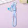 Alça de Celular Bola Fosca Sakura, Cordão de Pulso Flor Colorido Macaron, Pingente Chaveiro Fofo, Pequeno Acessório