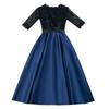 Vestido de Noche para Mujer 2026 Nuevo Modelo Almacén de Ultramar Tienda Independiente Azul Marino Elegante Adelgazante Vestido de Anfitrión para Reunión Anual