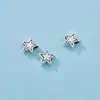 Cuentas Espaciadoras de Estrella de Cinco Puntas Lindas Estilo Ins Plata de Ley S925 Cuentas de Estrella Sueltas Hilo para Abalorios DIY Accesorios de Joyería de Plata