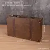 Maleta vintage de couro PU com estrutura de madeira, um conjunto de caixas de armazenamento, usada para vitrines de lojas, adereços de fotografia e fins decorativos